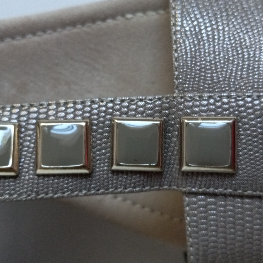 Memory Foam Taupe Metalic Sandals - image 4